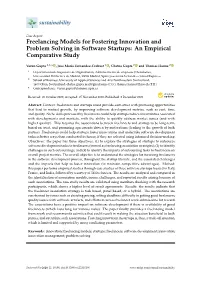 Freelancing Models for Fostering Innovation and Problem Solving in Software Startups: an Empirical Comparative Study