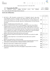 Answer Any 5 Full Questions. Sub: Programming The