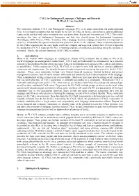 CALL for Endangered Languages: Challenges and Rewards M