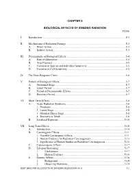 Chapter 5 Biological Effects of Ionizing Radiation Page I