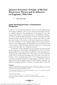 Japanese Scientists' Critique of Nuclear Deterrence Theory and Its