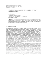 Orbital Resonances and Chaos in the Solar System