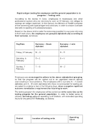 Rapid Antigen Testing for Employees and the General Population Is In