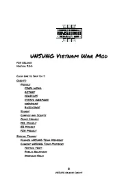 UNSUNG Vietnam War Mod FOX Release Version: 3.0G