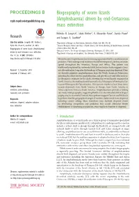 Amphisbaenia) Driven by End-Cretaceous Mass Extinction