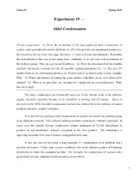 Experiment 19 — Aldol Condensation