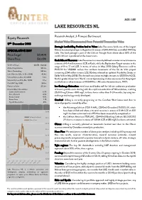 Lake Resources Nl