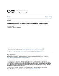 Modeling Hedonic Processing and Anhedonia in Depression