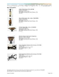 Object List by Artist