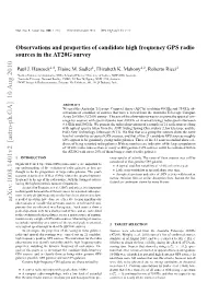 Observations and Properties of Candidate High Frequency GPS