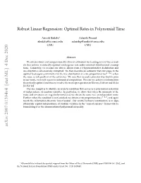 Robust Linear Regression: Optimal Rates in Polynomial Time