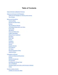 Table of Contents