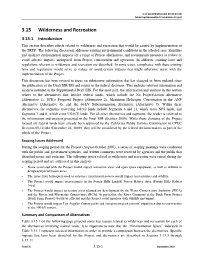 3.15 WILDERNESS and RECREATION Tehachapi Renewable Transmission Project