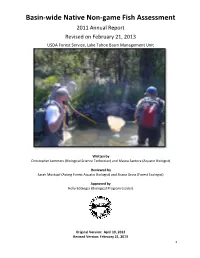 Basin-Wide Native Non-Game Fish Assessment