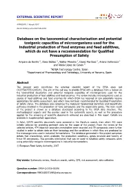 Database on the Taxonomical Characterisation and Potential