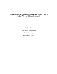 Don't Tread on Me: Analyzing the Effects of the Tea Party on Voting