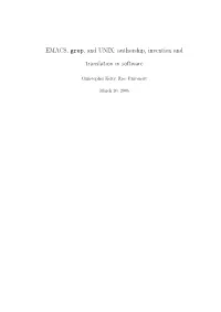 EMACS, Grep, and UNIX: Authorship, Invention And