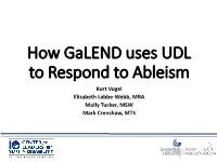 How Galend Uses UDL to Respond to Ableism