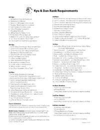 Kyu & Dan Rank Requirements