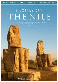 LUXURY on the NILE River Journeys Between Aswan & Cairo Aboard the SS Misr 2021 SS Misr