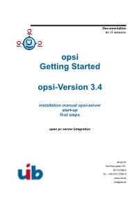 Opsi Getting Started Opsi-Version 3.4