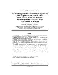 Post-Zygotic Reproductive Isolation Among Populations of Iris Atropurpurea