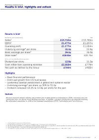 Results in Brief, Highlights and Outlook