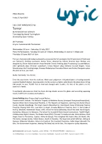 Terror by Ferdinand Von Schirach Translated by David Tushingham Directed by Sean Holmes