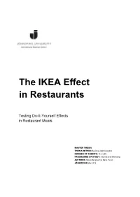 The IKEA Effect in Restaurants