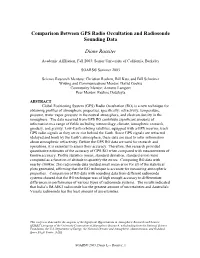 Comparison Between GPS Radio Occultation and Radiosonde Sounding Data