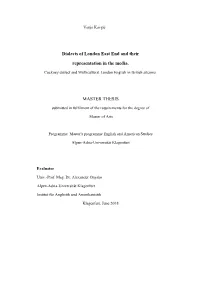 Dialects of London East End and Their Representation in the Media
