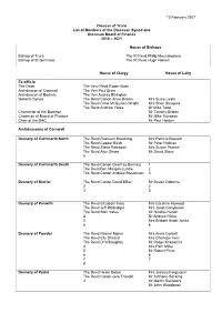 Diocese of Truro List of Members of the Diocesan Synod and Diocesan Board of Finance 2018 – 2021