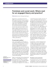 Feminism and Social Work: Where Next for an Engaged Theory and Practice?