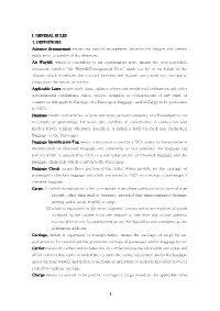 I. General Rules I. General Rules 1