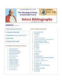 Select Bibliography (Last Updated 12/14/2014)