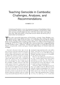 Teaching Genocide in Cambodia: Challenges, Analyses, and Recommendations