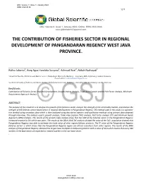 The Contribution of Fisheries Sector in Regional Development of Pangandaran Regency West Java Province