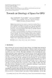 Towards an Ontology of Space for GFO