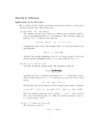 Tutorial 8: Solutions