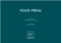 AC Food Menu