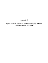 Hydrogen Sulfide Toxfaqs