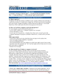 In This Issue 1. Consumer Awareness: Spyware Q & a 2. Ten Do-It
