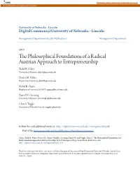 The Philosophical Foundations of a Radical Austrian Approach to Entrepreneurship