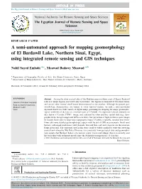 A Semi-Automated Approach for Mapping Geomorphology of El Bardawil Lake, Northern Sinai, Egypt, Using Integrated Remote Sensing and GIS Techniques