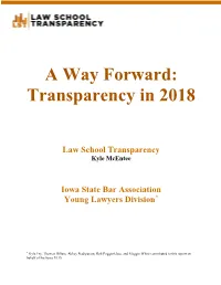 A Way Forward: Transparency in 2018