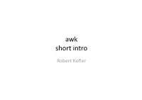 Awk Short Intro