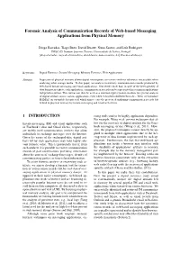 Forensic Analysis of Communication Records of Web-Based Messaging Applications from Physical Memory
