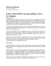 Luby's Shareholders Group Making a Move for Change
