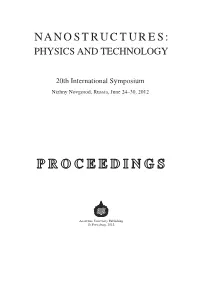 Nanostructures: Physics and Technology