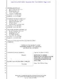 Response to Order Requesting Information Re. Zogg Fire and Order